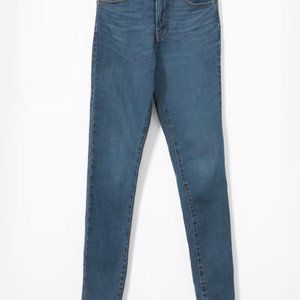 EVERLANE stretch high rise skinny jeans mid blue size 26